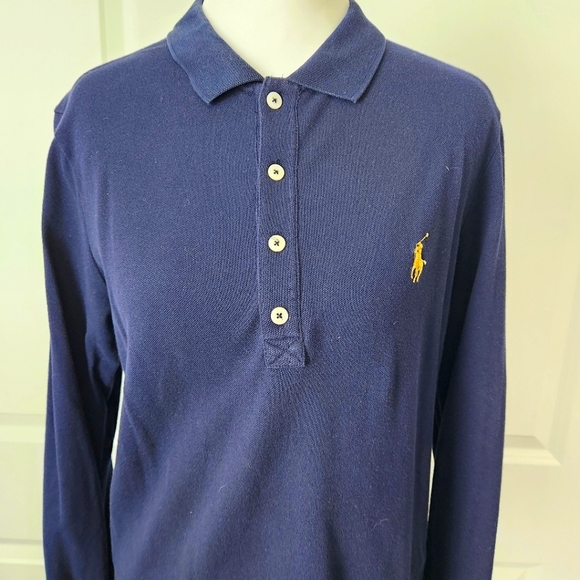 Ralph Lauren Golf Women's Long Sleeve Navy Shirt Slim Fit Size XL - Picture 2 of 5